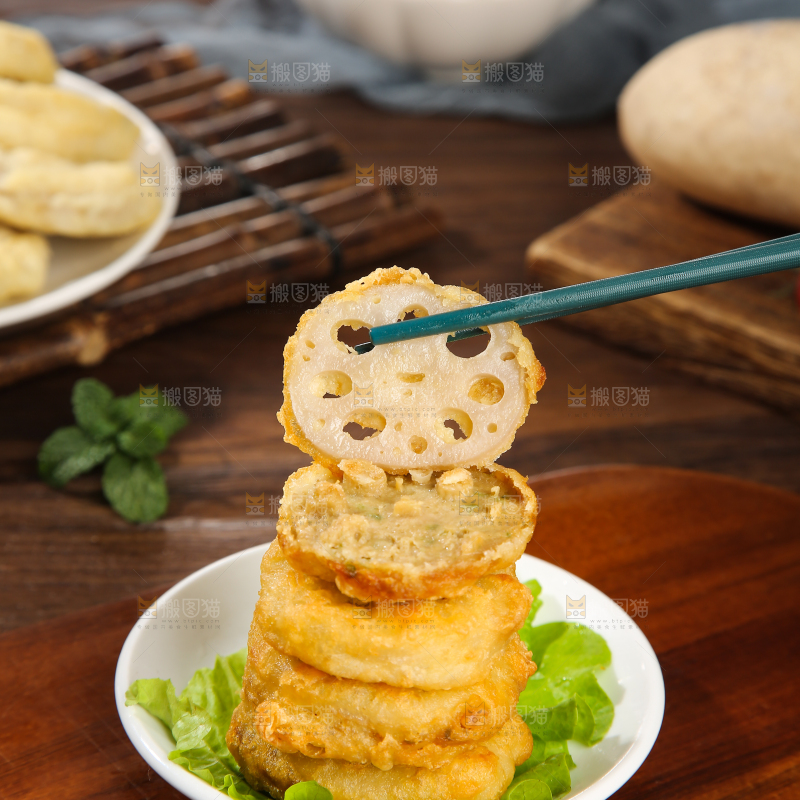 木底上的藕夹