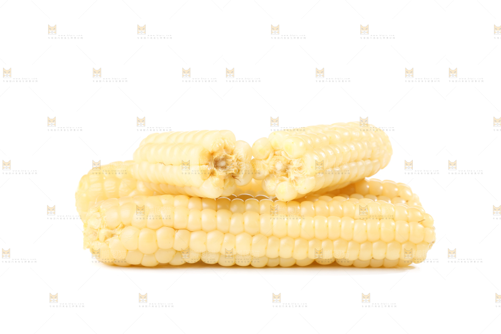 白底上的手指糯玉米