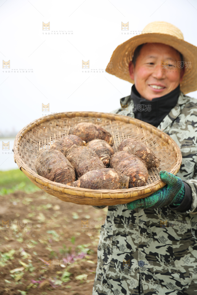 手里拿着荔浦芋头