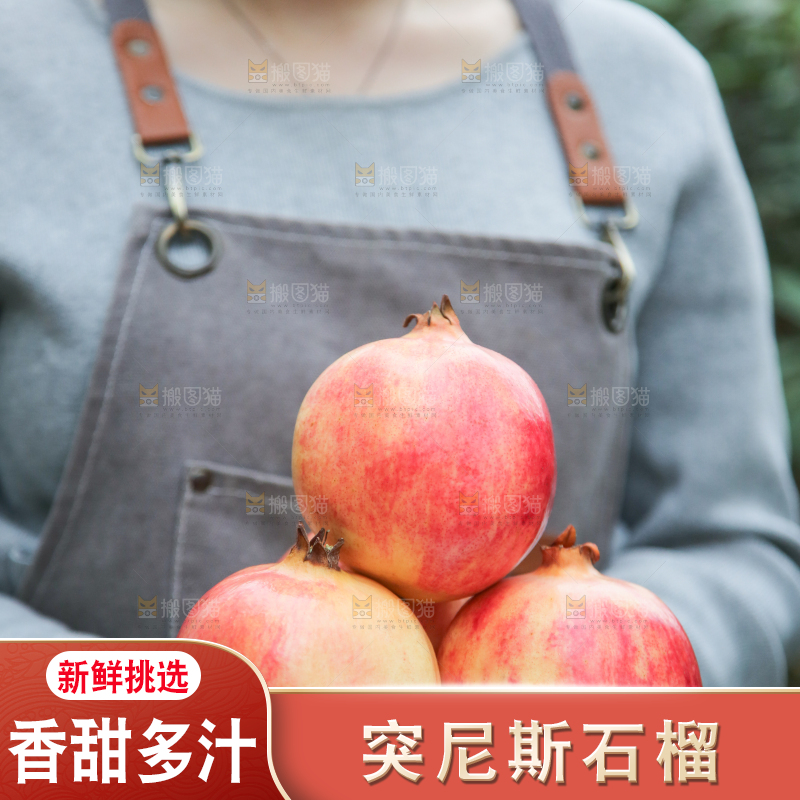 手里拿着突尼斯石榴