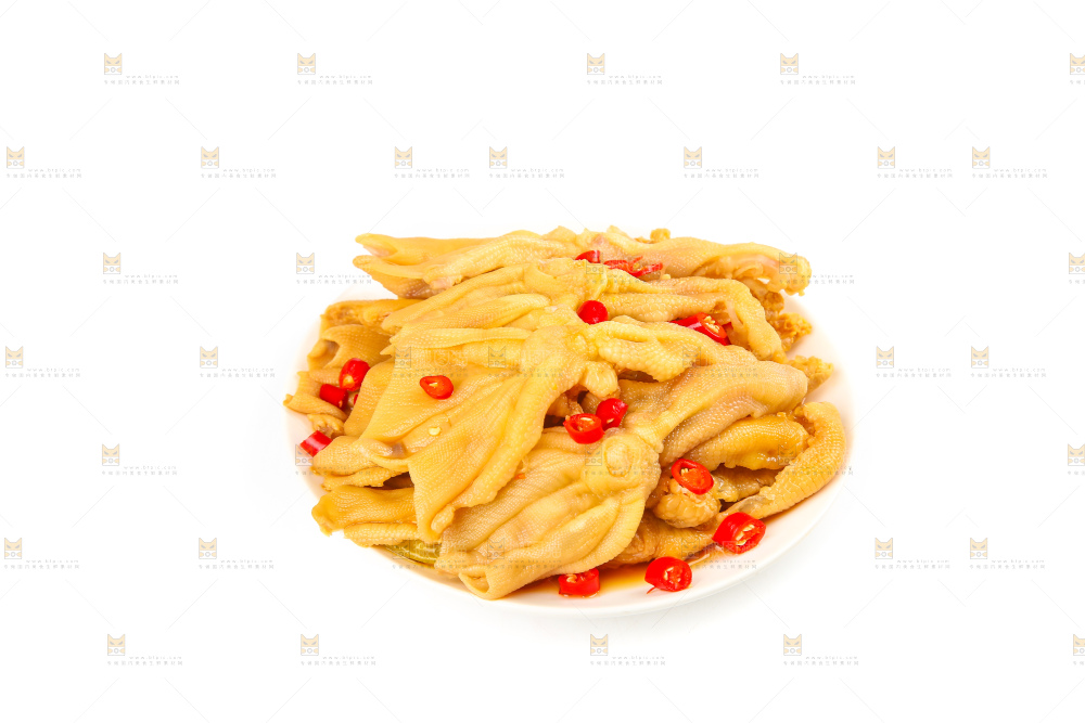 白底上的无骨鸭掌