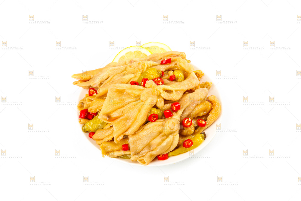 白底上的无骨鸭掌