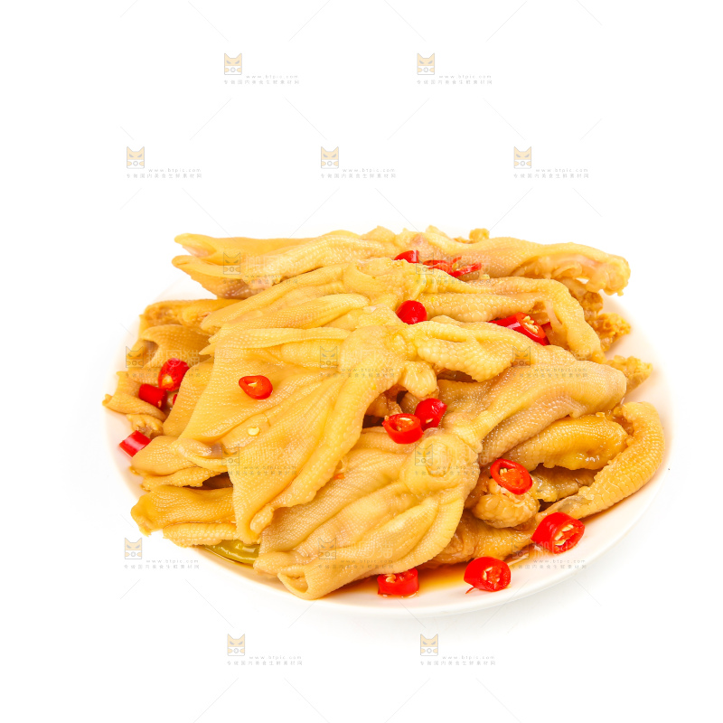 白底上的无骨鸭掌