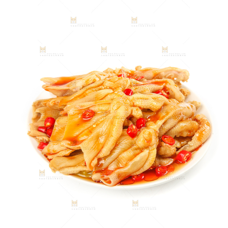 白底上的无骨鸭掌