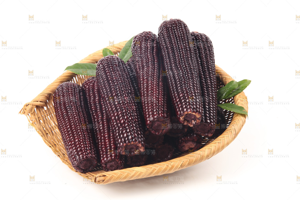白底上的黑糯玉米