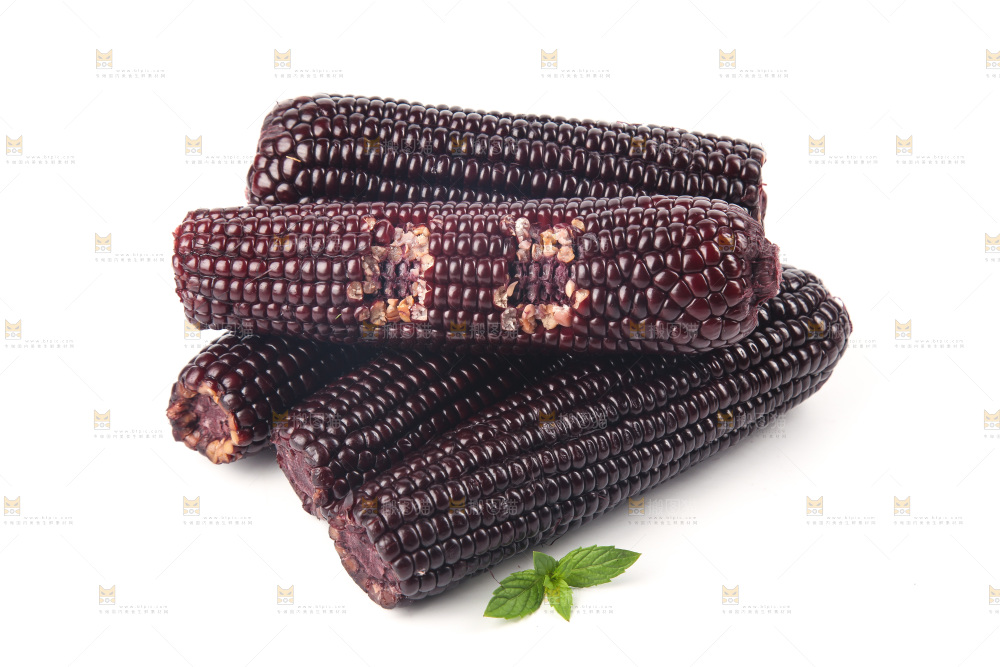 白底上的黑糯玉米