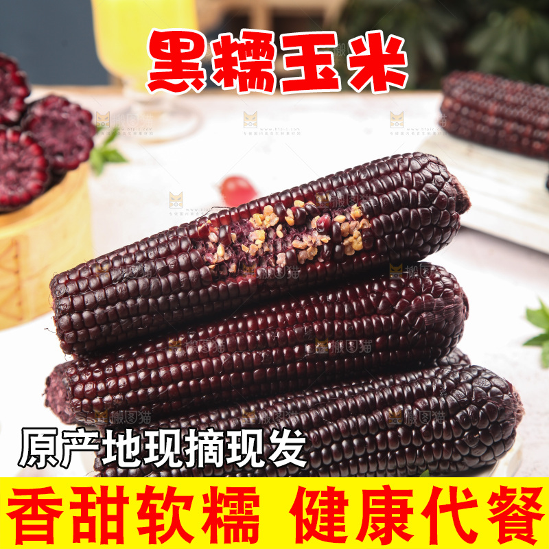 浅底上的黑糯玉米