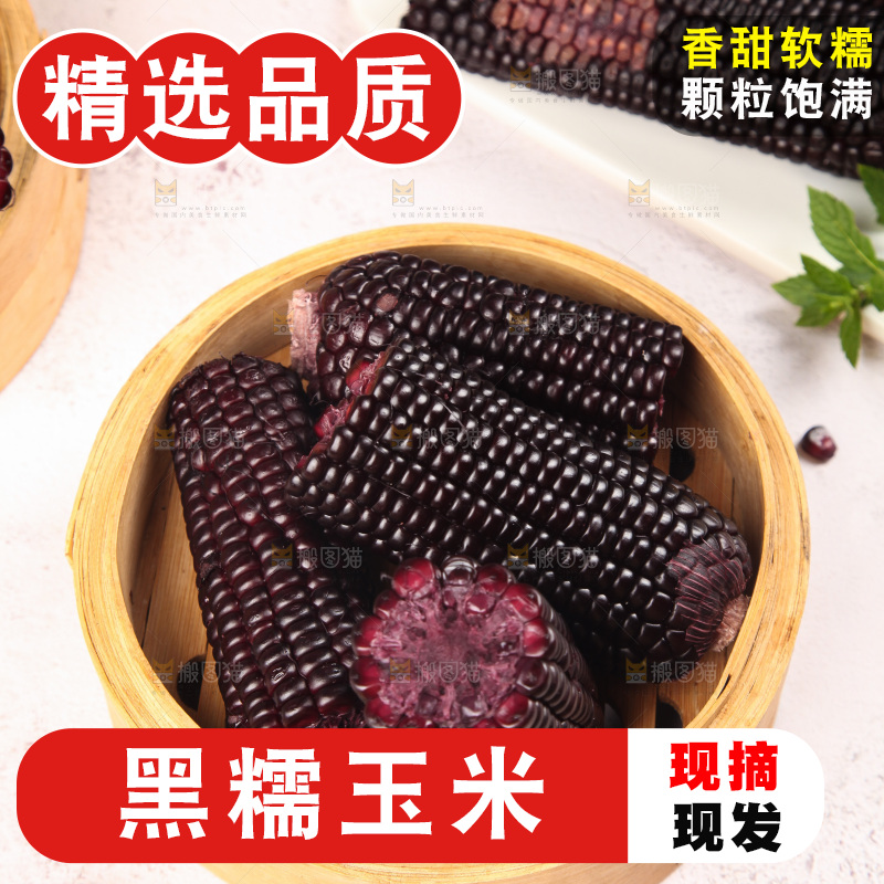 浅底上的黑糯玉米
