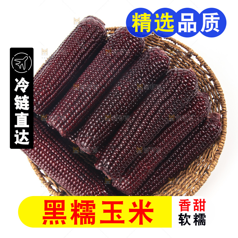 白底上的黑糯玉米