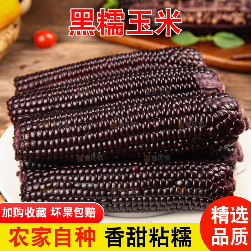 木底上的黑糯玉米