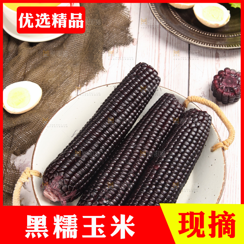 浅底上的黑糯玉米