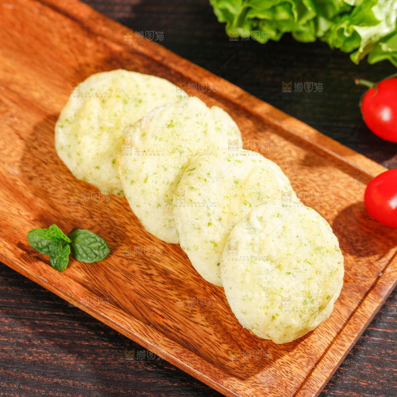 深底上的鲜虾饼