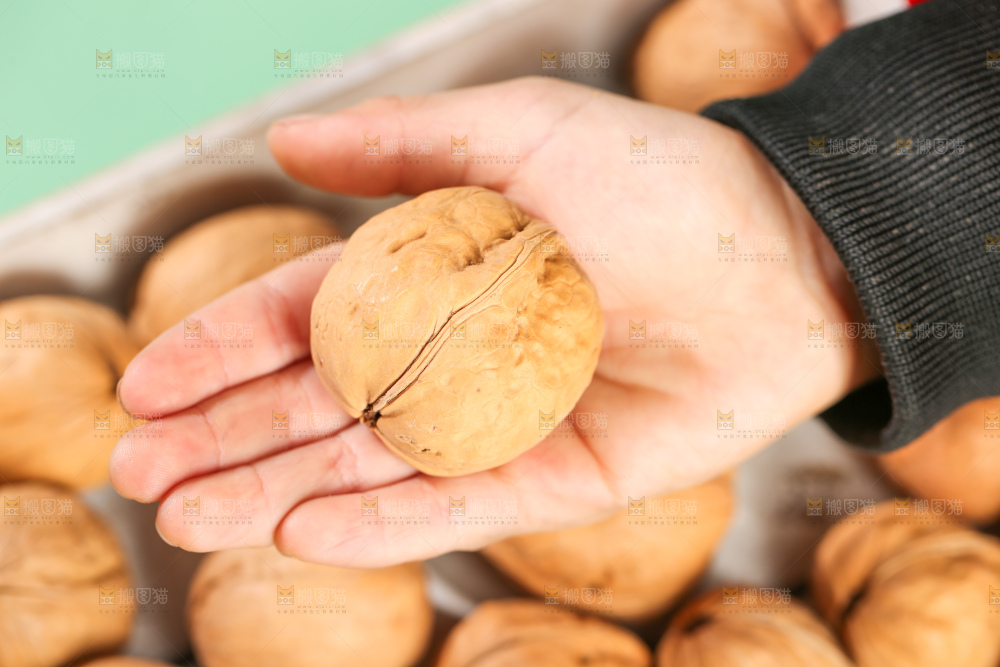 手里拿着核桃