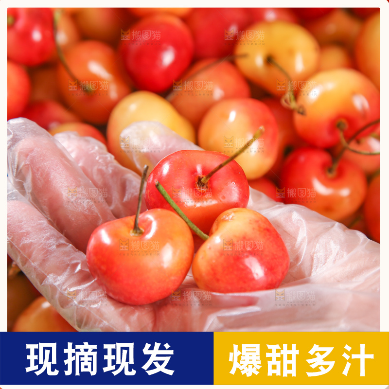 深底上的黄金车厘子