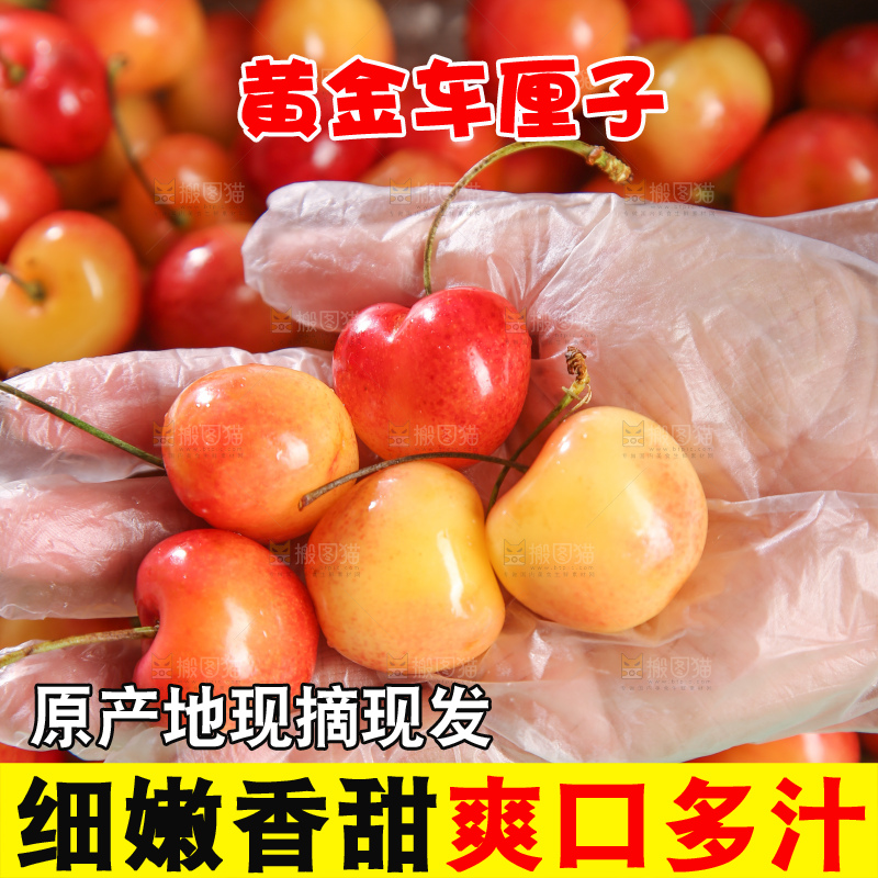 深底上的黄金车厘子