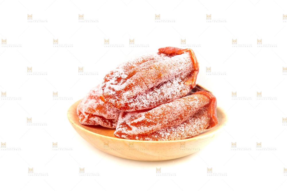 白底上的吊柿饼