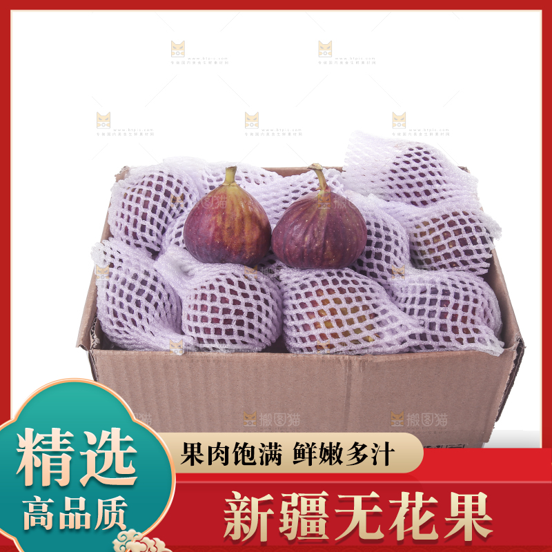 白底上的新鲜无花果