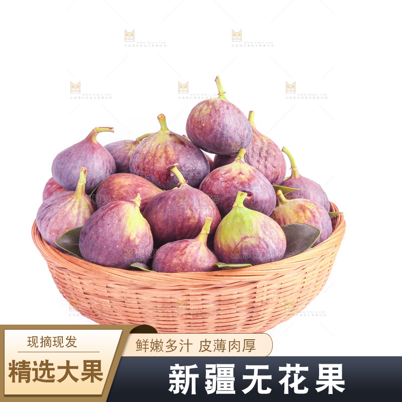 白底上的新鲜无花果
