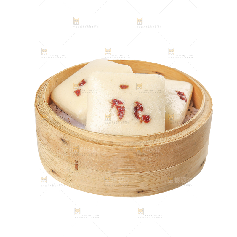 白底上的白糖发糕