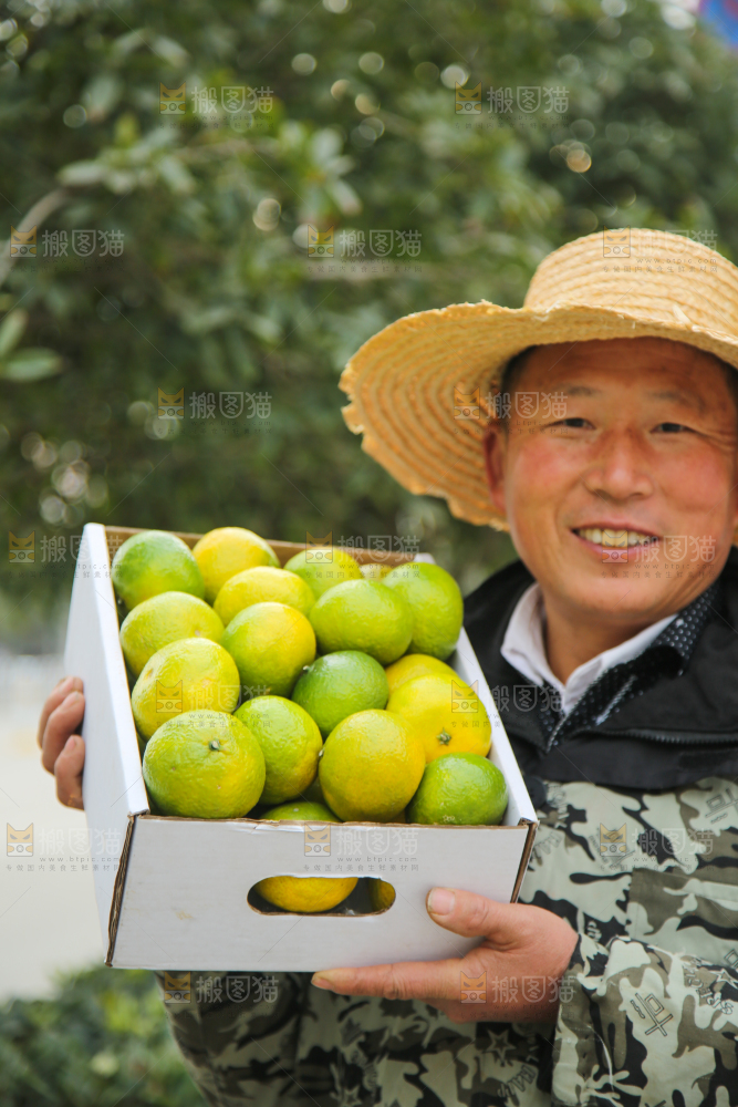 手里拿着建阳桔柚