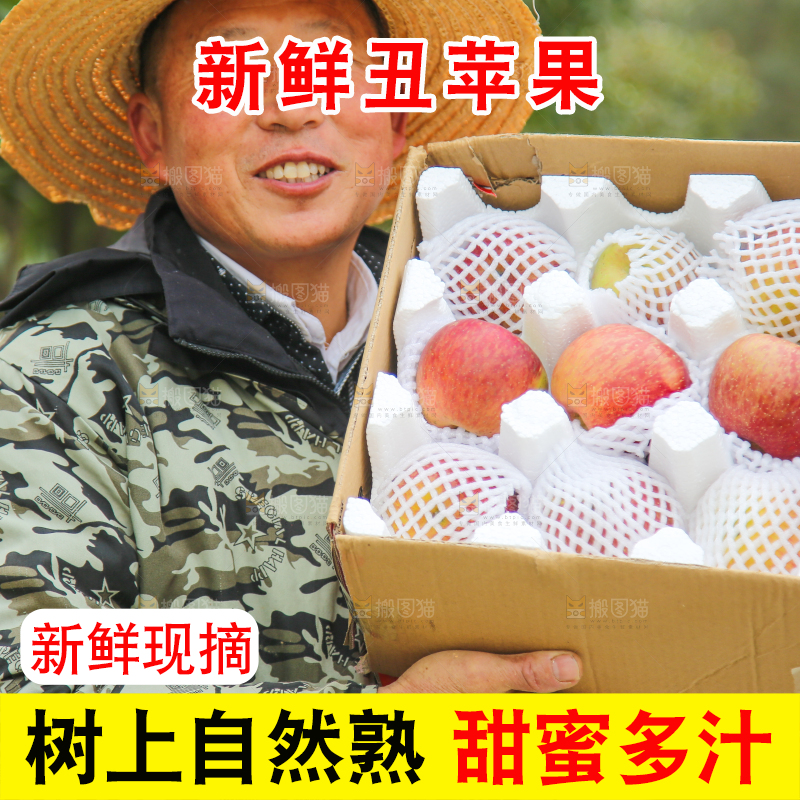 手里拿着丑苹果