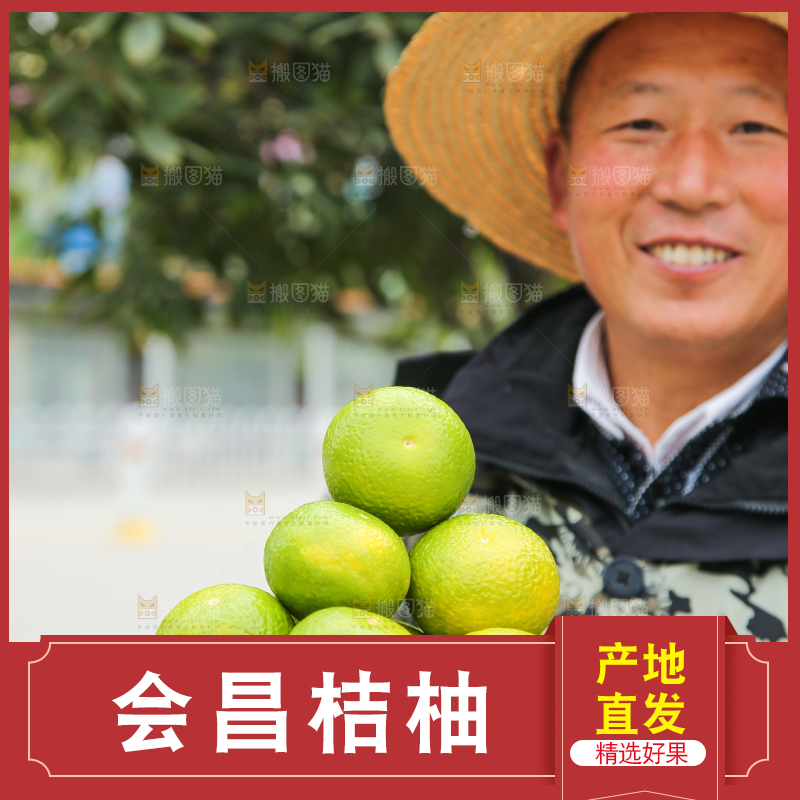 手里拿着建阳桔柚