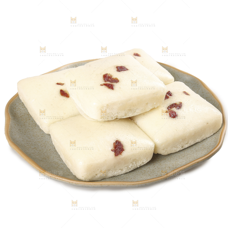 白底上的白糖发糕
