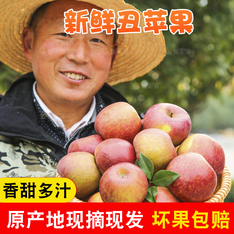 手里拿着丑苹果