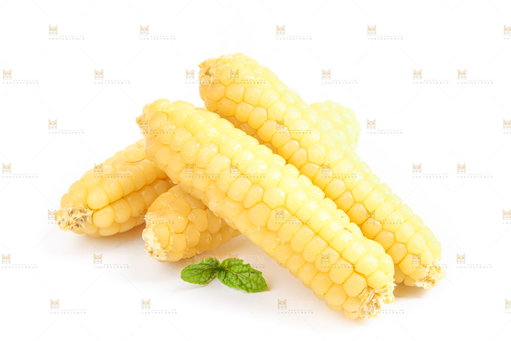 白底上的手指糯玉米