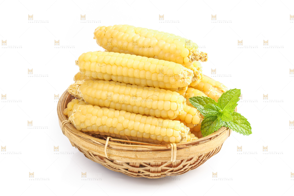 白底上的手指糯玉米