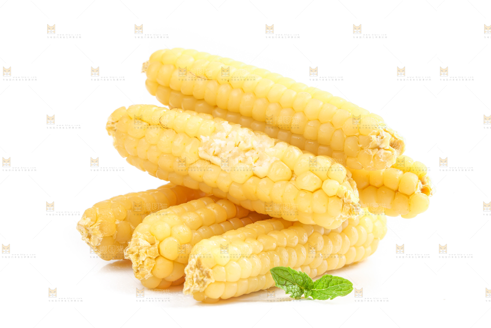 白底上的手指糯玉米