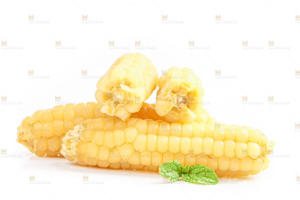 白底上的手指糯玉米