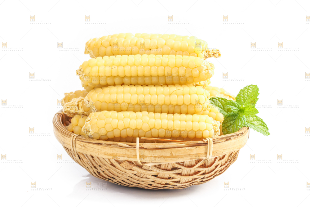 白底上的手指糯玉米