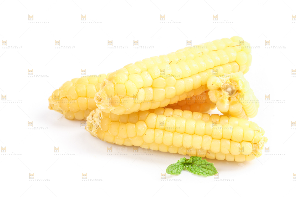 白底上的手指糯玉米