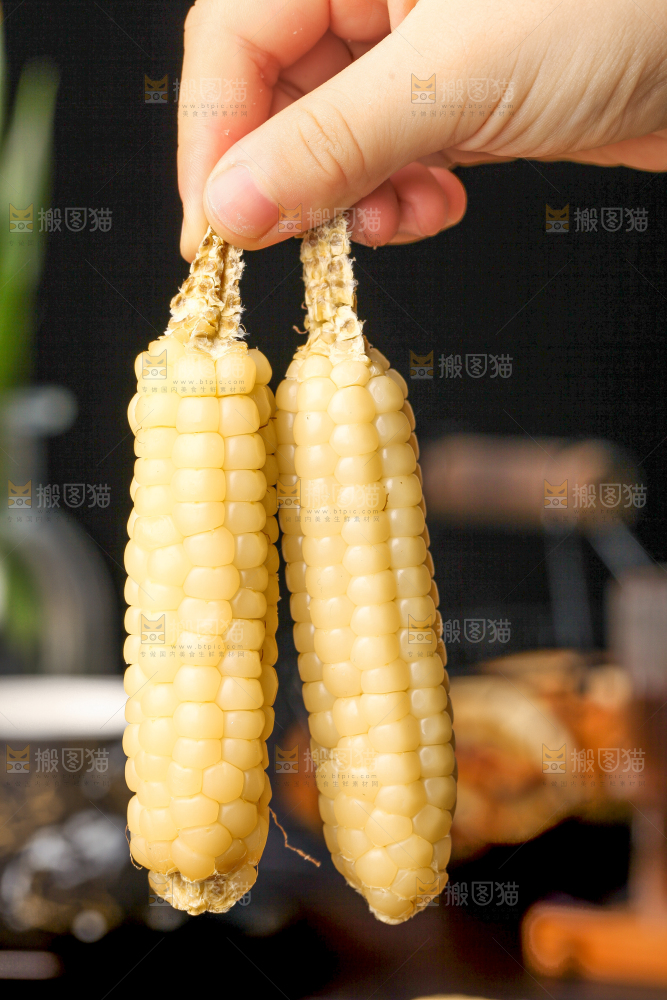 深底上的拇指小玉米