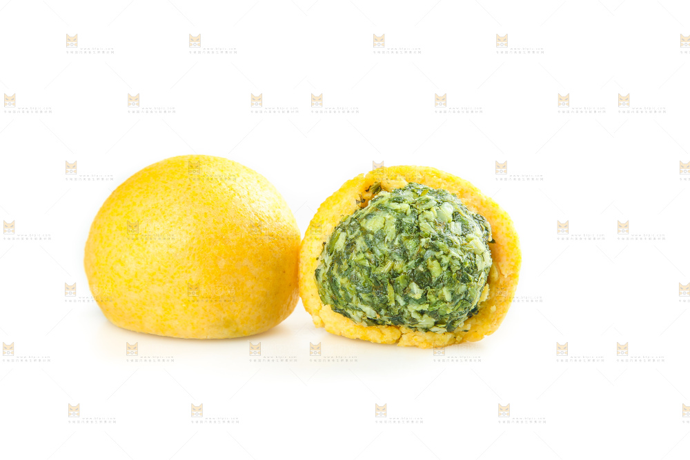 白底上的荠菜团子