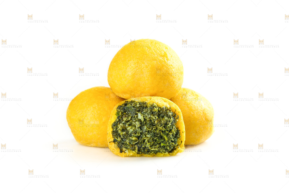白底上的荠菜团子