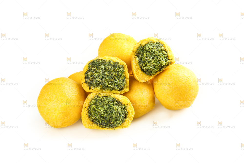 白底上的荠菜团子