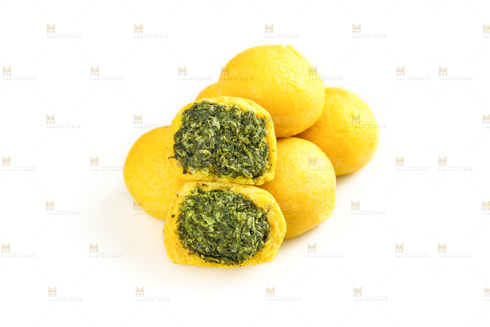 白底上的荠菜团子