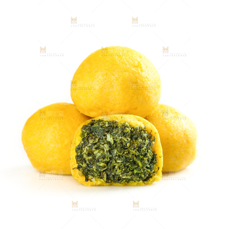 白底上的荠菜团子