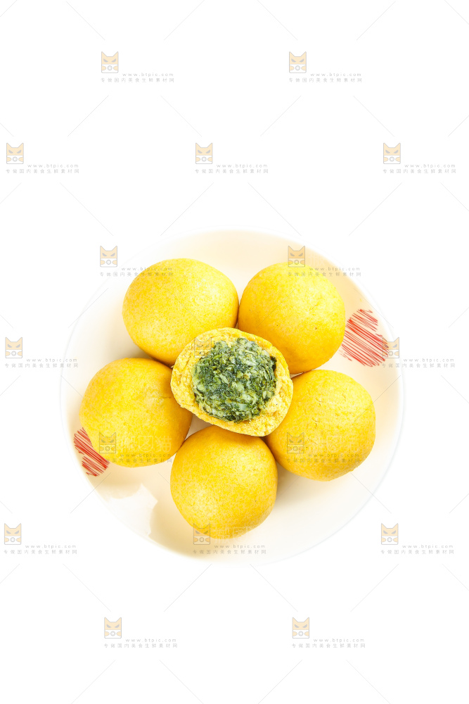 白底上的荠菜团子