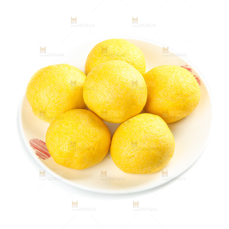 白底上的荠菜团子