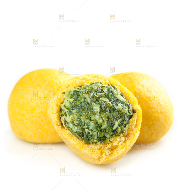 白底上的荠菜团子