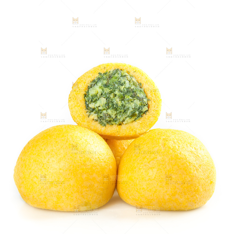 白底上的荠菜团子