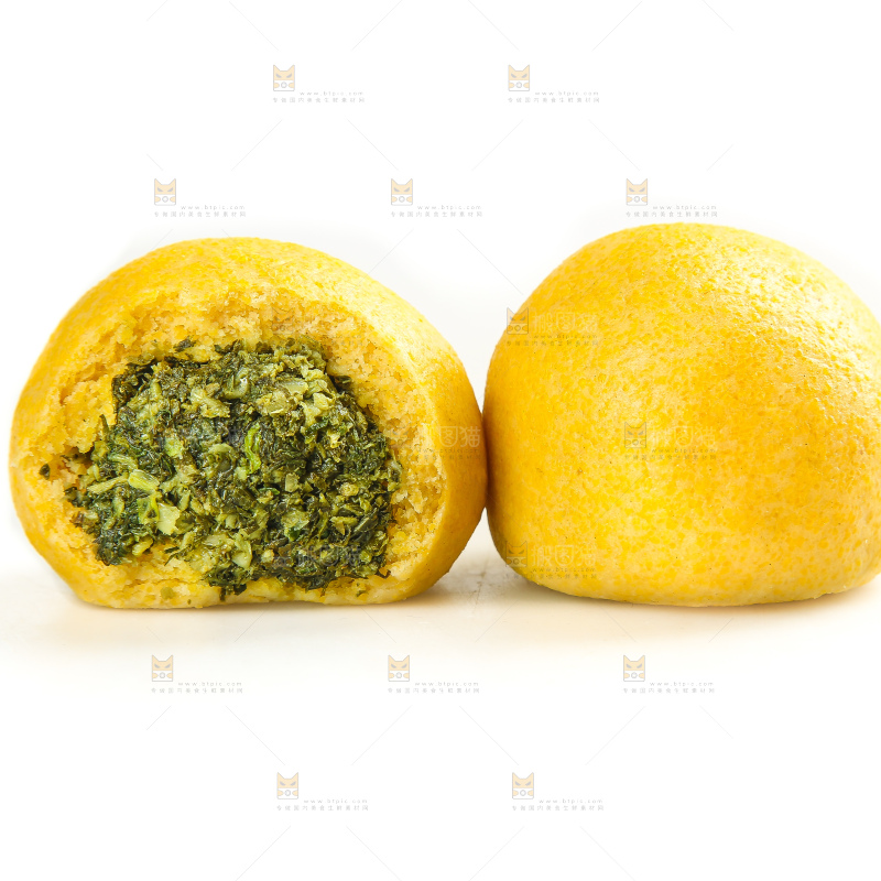 白底上的荠菜团子