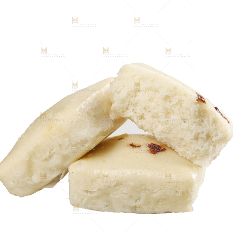 白底上的白糖发糕