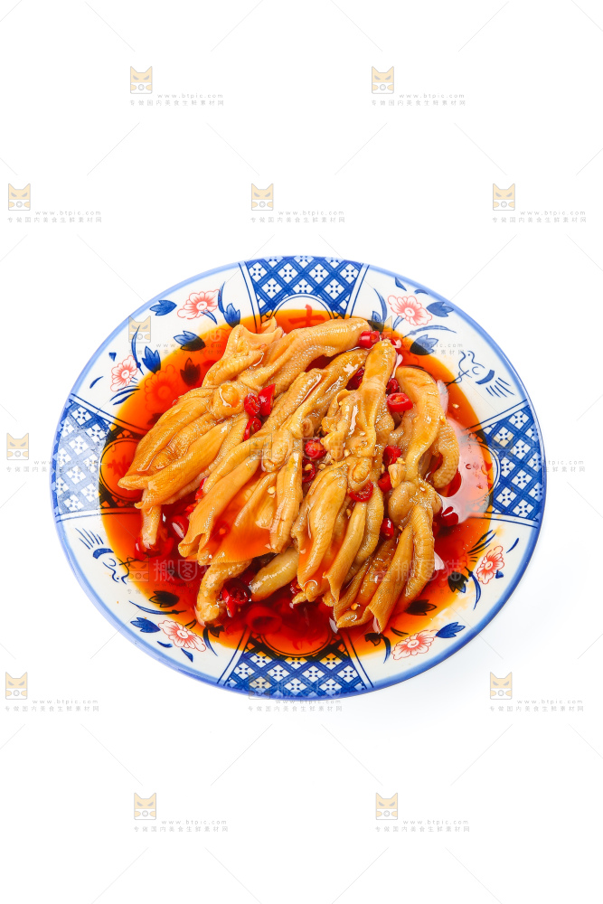 白底上的无骨鸭掌