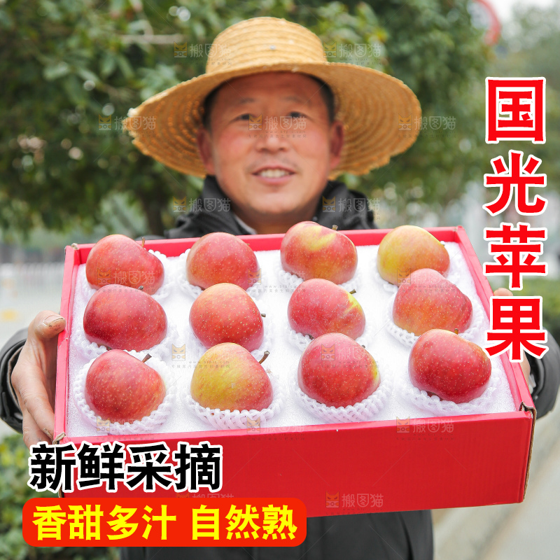 手里拿着国光苹果