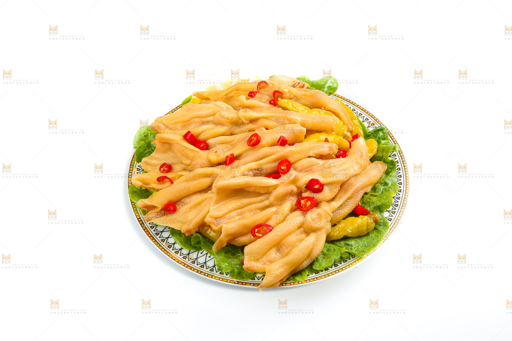 白底上的无骨鸭掌