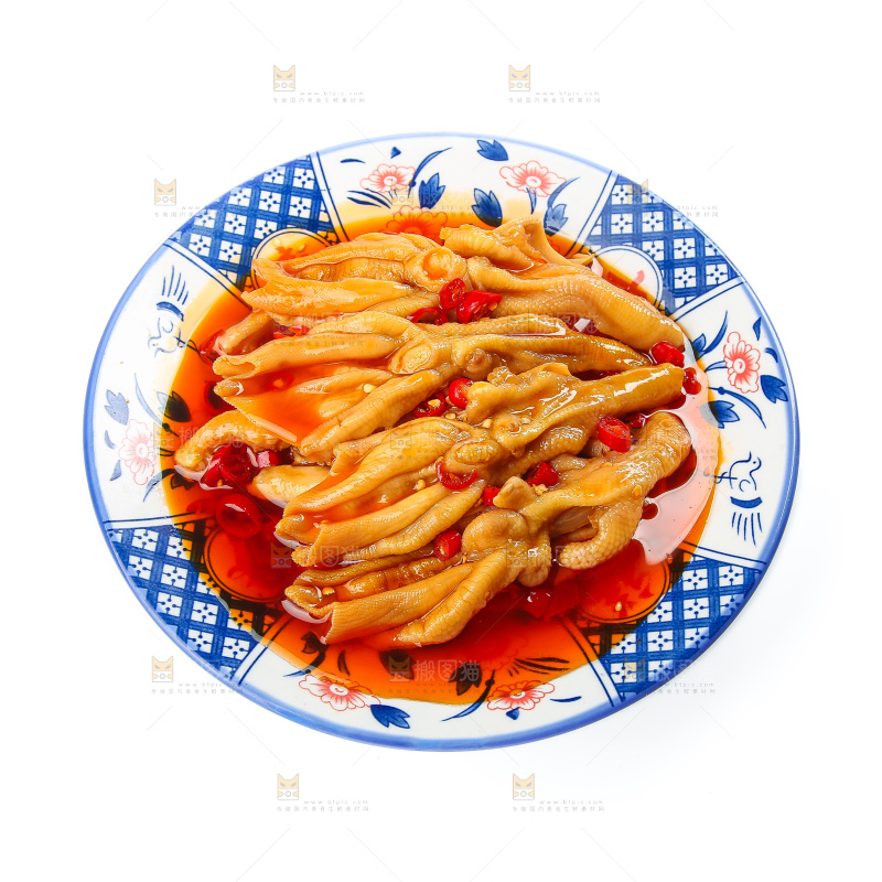 白底上的无骨鸭掌